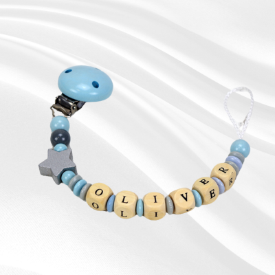 Vezica za dudu - Zvjezdica BlaMar - 1 - Personalizirana vezica za dudu je idealan poklon za svaku bebicu. Izrađena od kvalitetn