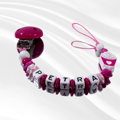 Vezica za dudu - Cupcakes BlaMar - 1 - Personalizirana vezica za dudu s cupcakes motivom. Izaberite boje perli i kopče, uz opci Vezica za dudu - Cupcakes BlaMar - 1 - Personalizirana vezica za dudu s cupcakes motivom. Izaberite boje perli i kopče, uz opci