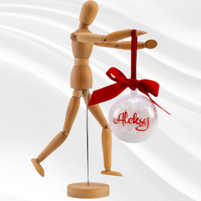 PVC Kuglice za Bor s imenom BlaMar - 1 - Oplemenite svoj bor s personaliziranom kuglicom promjera 8 cm, s imenom po vašem izbo
