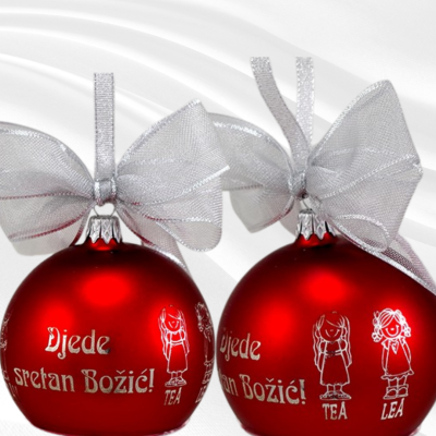 Staklena kuglica za bor, DJED / BAKA - 2 - Personalizirana staklena kuglica za bor s natpisom "Djede sretan Božić" ili "Bako  Staklena kuglica za bor, DJED / BAKA - 2 - Personalizirana staklena kuglica za bor s natpisom "Djede sretan Božić" ili "Bako