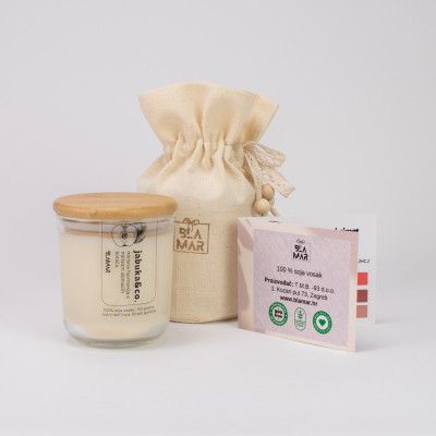 Svijeća od soje, Jabuka&co. BlaMar - 1 - Svijeća od soje "Jabuka&Co." donosi mirisnu harmoniju koja podsjeća na miris domaćih k