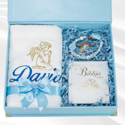 Baby box, krštenje BlaMar - 1 - Baby Box za krštenje savršen je poklon za posebni dan. Paket sadrži personaliziranu poklon kuti