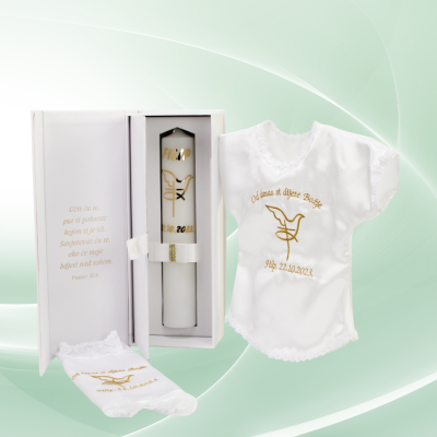 LuxeBox Angel BlaMar - 4 - LuxeBox Angel je čvrsta i luksuzna kutija za svijeću (50x300 mm) i krsnu košuljicu. Izrađena od vini