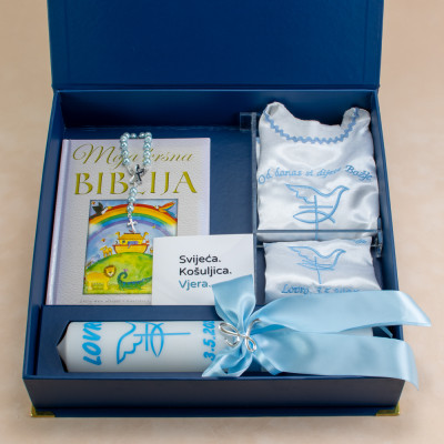Prestige Box, krsni komplet BlaMar - 16 - Prestige Box je luksuzna kutija izrađena od knjigoveške ljepenke, presvučena kvalitet