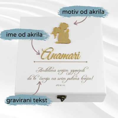 Mali Anđeo - Drvena poklon kutija BlaMar - 4 - Poklon paket "Mali Anđeo" sadrži sve što je potrebno za poseban dar za vaše najm Mali Anđeo - Drvena poklon kutija BlaMar - 4 - Poklon paket "Mali Anđeo" sadrži sve što je potrebno za poseban dar za vaše najm