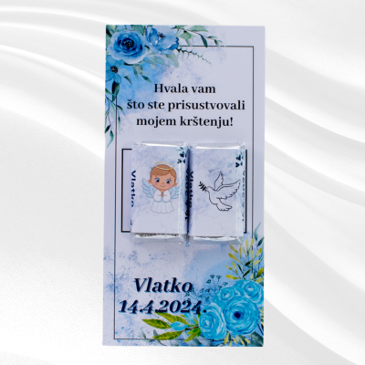 Poklon čokolade - 1 - Naša personalizirana čokolada s prigodnim motivom dolazi u setu od 2 komada, elegantno pakirana na perso