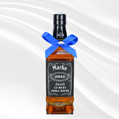 Personalizirani Jack Daniel's za Kumstvo - 4 - Personalizirani Jack Daniel's s pitanjem za kumstvo - autentičan poklon koji će