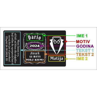 Kumstvo Kit BlaMar - 7 - Kumstvo Kit uključuje graviranu čašu, Jack Daniels s personaliziranom naljepnicom (50 ml), Coca-Colu ( Kumstvo Kit BlaMar - 7 - Kumstvo Kit uključuje graviranu čašu, Jack Daniels s personaliziranom naljepnicom (50 ml), Coca-Colu (