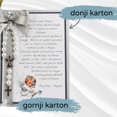 Čestitka s krunicom, Pričest ili Krizma BlaMar - 1 - Unikatna ručno izrađena krunica s imenom po vašoj želji. Personalizirajt Čestitka s krunicom, Pričest ili Krizma BlaMar - 1 - Unikatna ručno izrađena krunica s imenom po vašoj želji. Personalizirajt