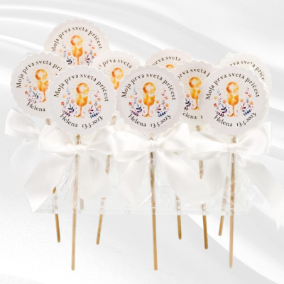 Personalizirane lizalice, Pričest i Krizma - 1 - Otkrijte personalizirane lizalice za pričest i krizmu, posebne poslastice koj