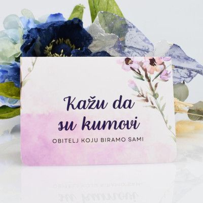 Pozivnica kumstvo - Krizma Flower BlaMar - 2 - Elegantna pozivnica za kumstvo povodom krizme s motivom cvijeta. Personalizirajt Pozivnica kumstvo - Krizma Flower BlaMar - 2 - Elegantna pozivnica za kumstvo povodom krizme s motivom cvijeta. Personalizirajt