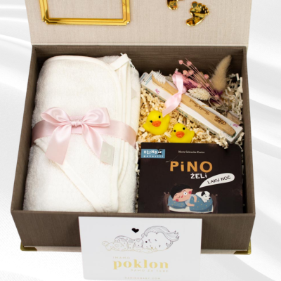 Baby box, MALA PATKICA BlaMar - 1 - Baby Box MALA PATKICA uključuje bež ručnik s kapuljačom (75x75 cm), personaliziranu Humble